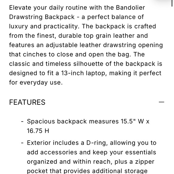 Bandolier Leather Drawstring Backpack - Picture 11 of 11